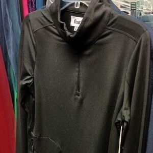 Feat Black Women's 1/4 Zip Light Sweatshirt